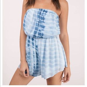 TOBI light blue tie dye ROMPER
